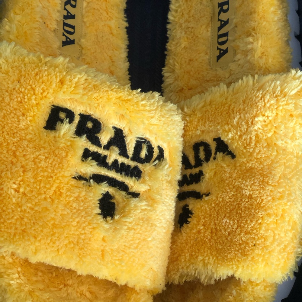Prada Terry Cloth Logo Slide